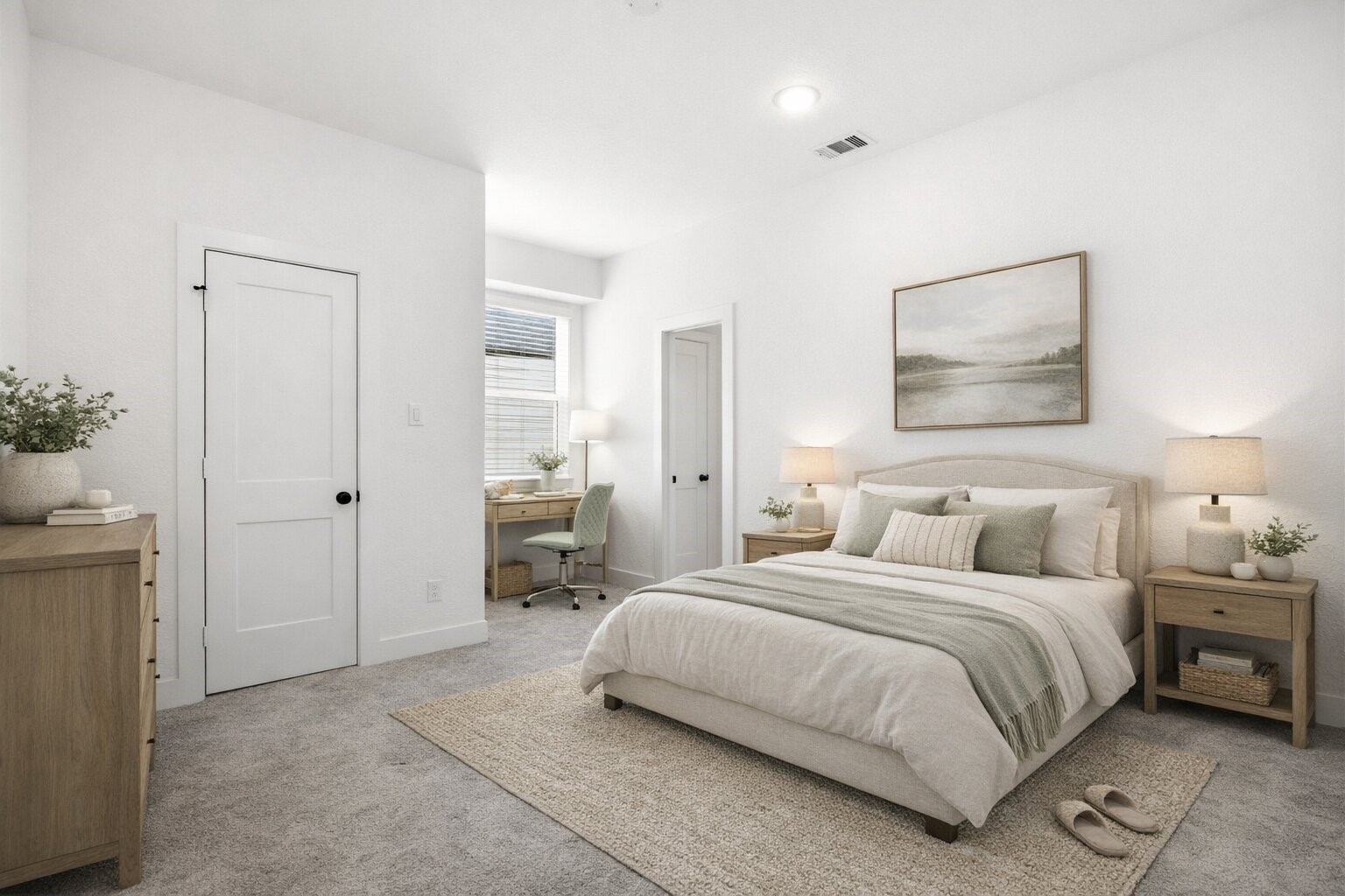 219 Prairie Rose Court Conroe, TX 77318 - Photo 21 of 49 a bedroom with a bed and a painting on the wall