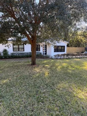 a house that has a tree in front of it