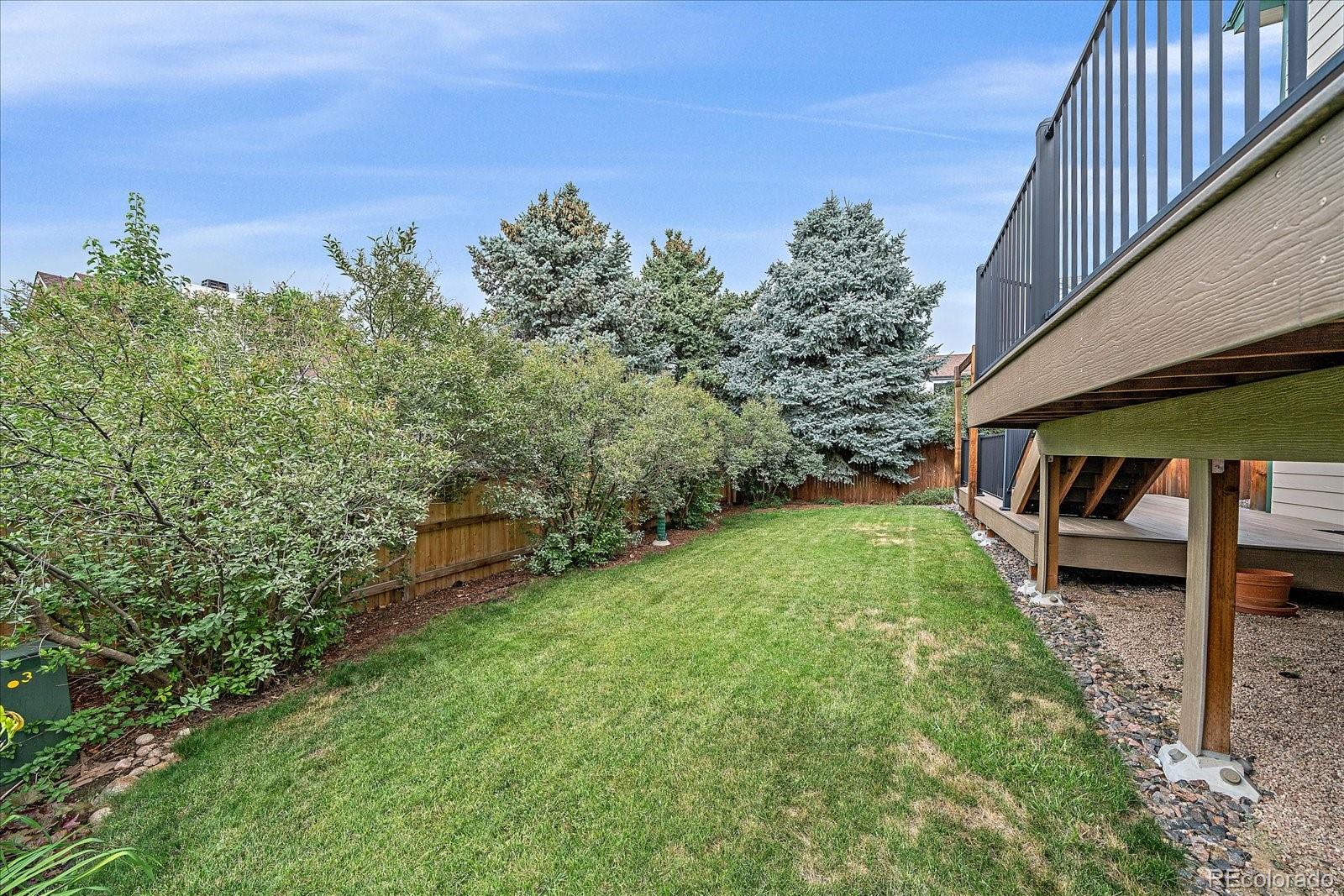 9875 Spring Hill Street Highlands Ranch, CO 80129 - Photo 35 of 38 a backyard of a house with lots of green space
