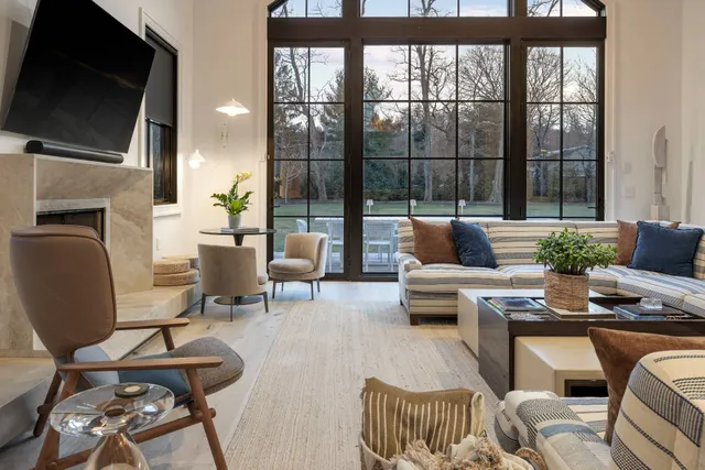 a outdoor living space with furniture