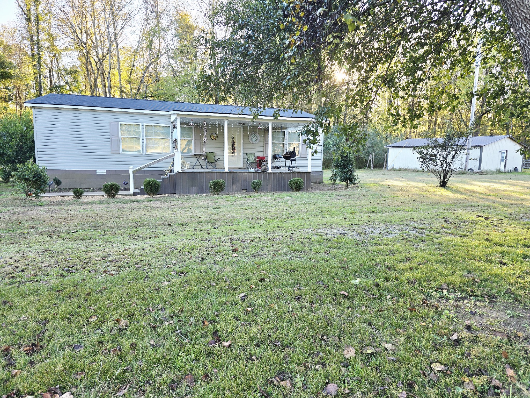 a house view with a garden space