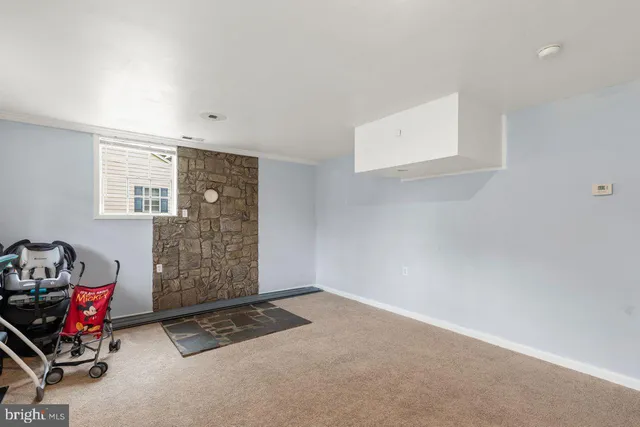 a view of a room with shelves