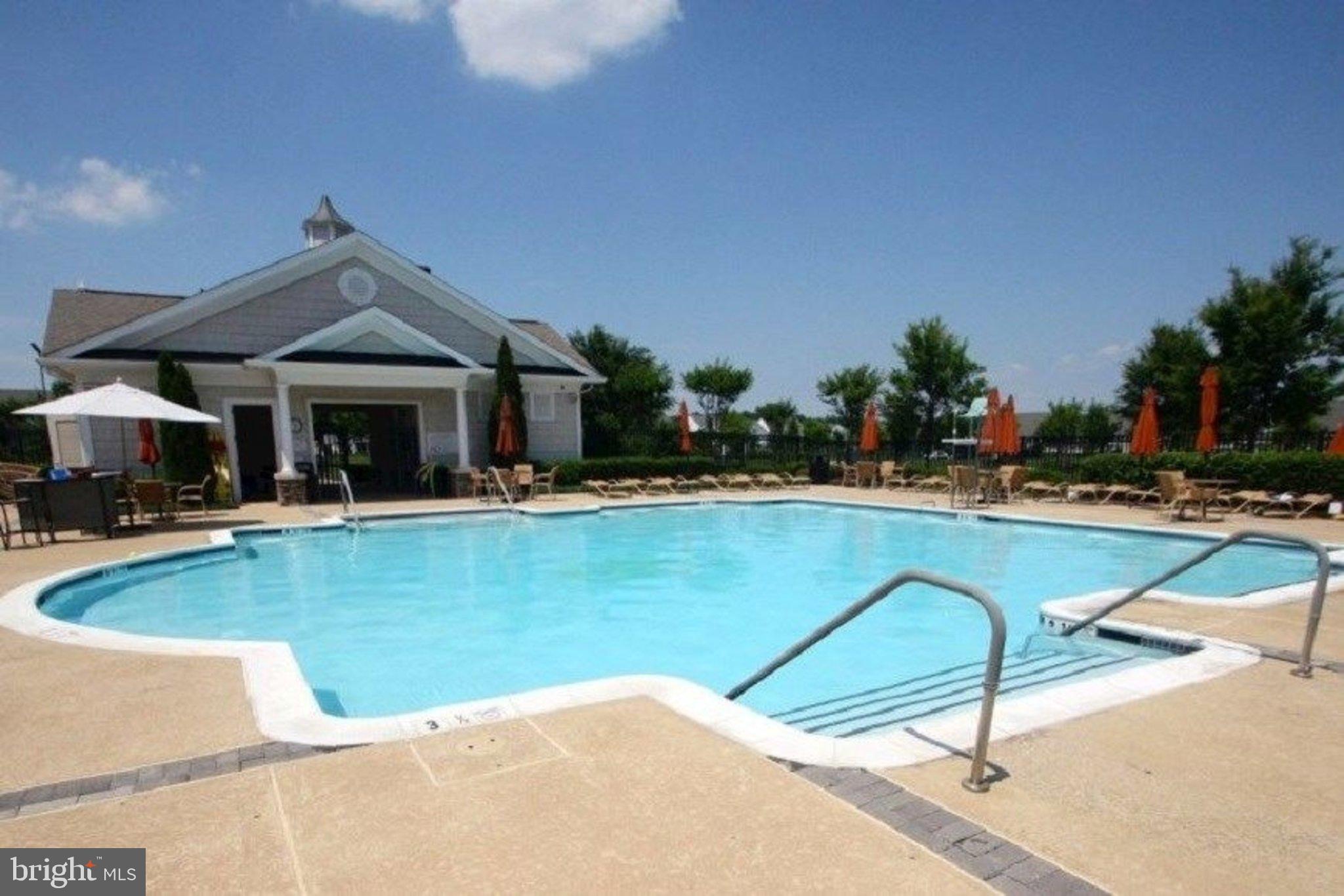 20580 Hope Spring Terrace, Unit 207 Ashburn, VA 20147 - Photo 39 of 61 a view of swimming pool with outdoor seating and trees in the background