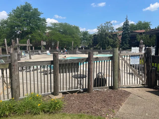 a view of a yard with a pathway