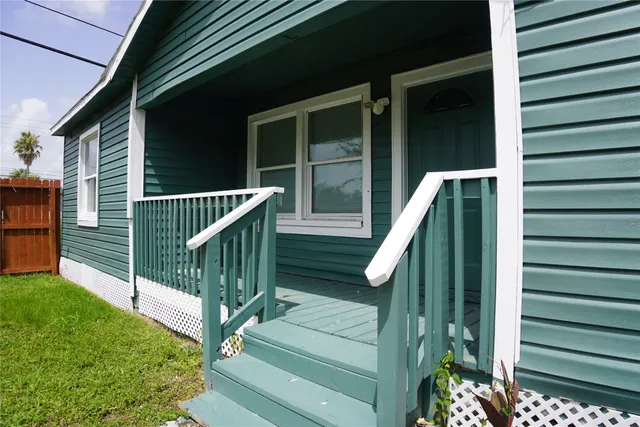 a view of stairs and garden