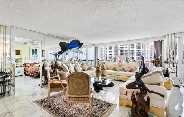 a living room with furniture