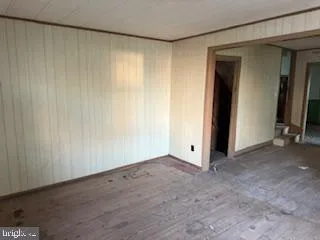 a view of a wooden door