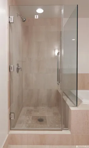 a bathroom with a shower
