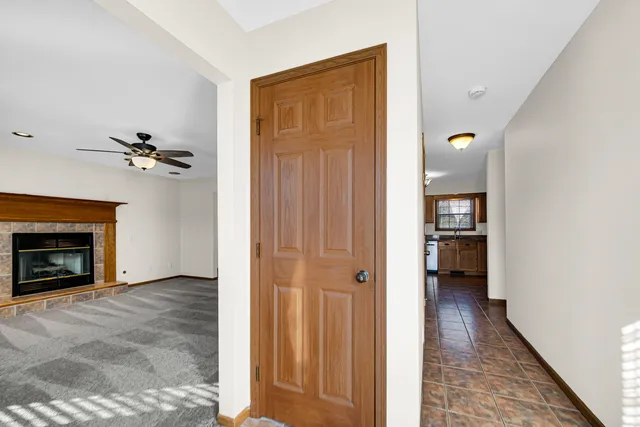 a view of a livingroom with a fireplace