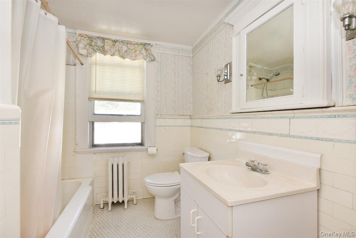 101 Wallace Street Freeport, NY 11520 - Photo 21 of 37 a bathroom with a sink a toilet and a mirror