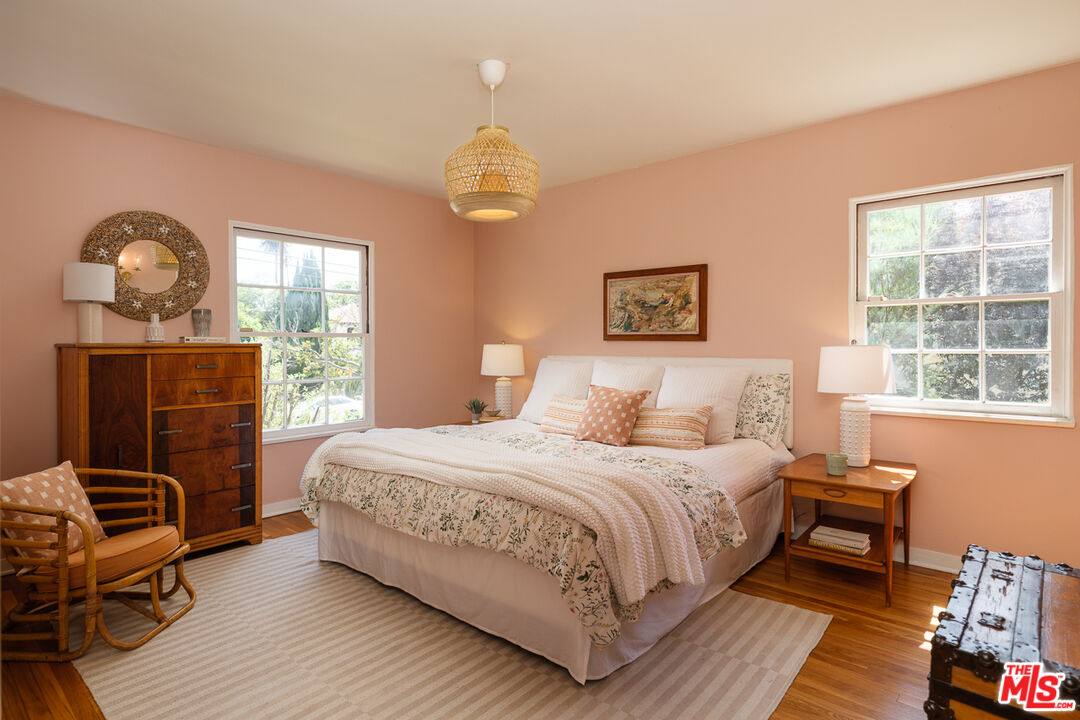 1422 Maple Street South Pasadena, CA 91030 - Photo 29 of 45 a bedroom with a bed and wooden floor