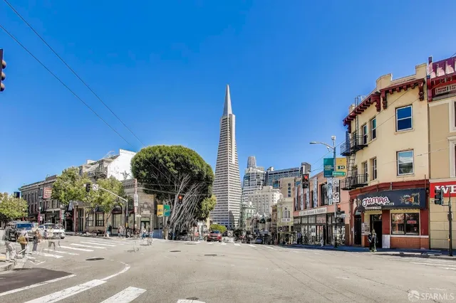 a view of a building with a street