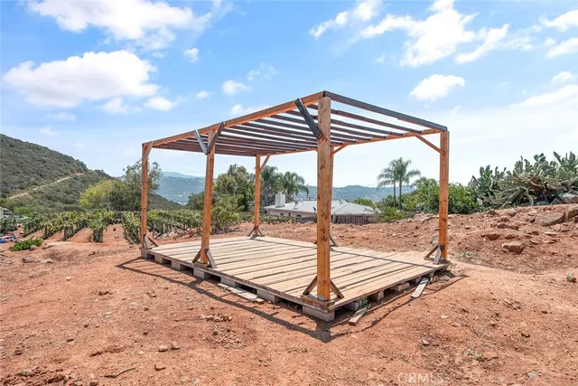 a view of under an umbrella