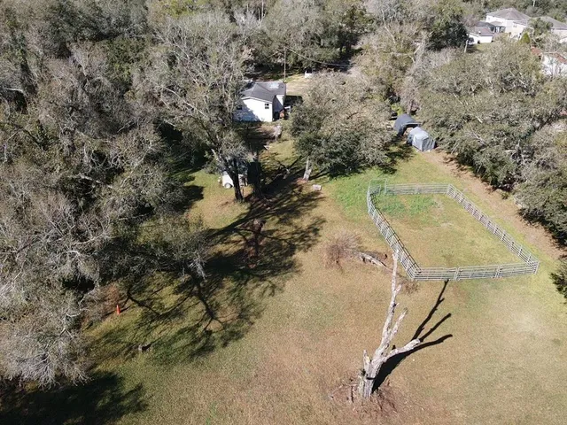 a view of a road with a yard