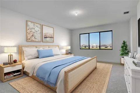 a bedroom with bed and window