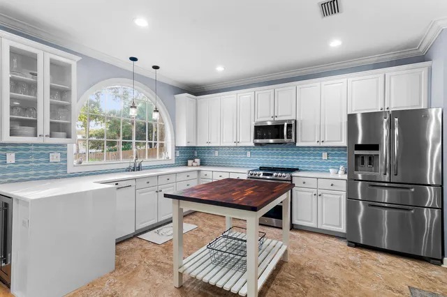 a view of a porch with a bench