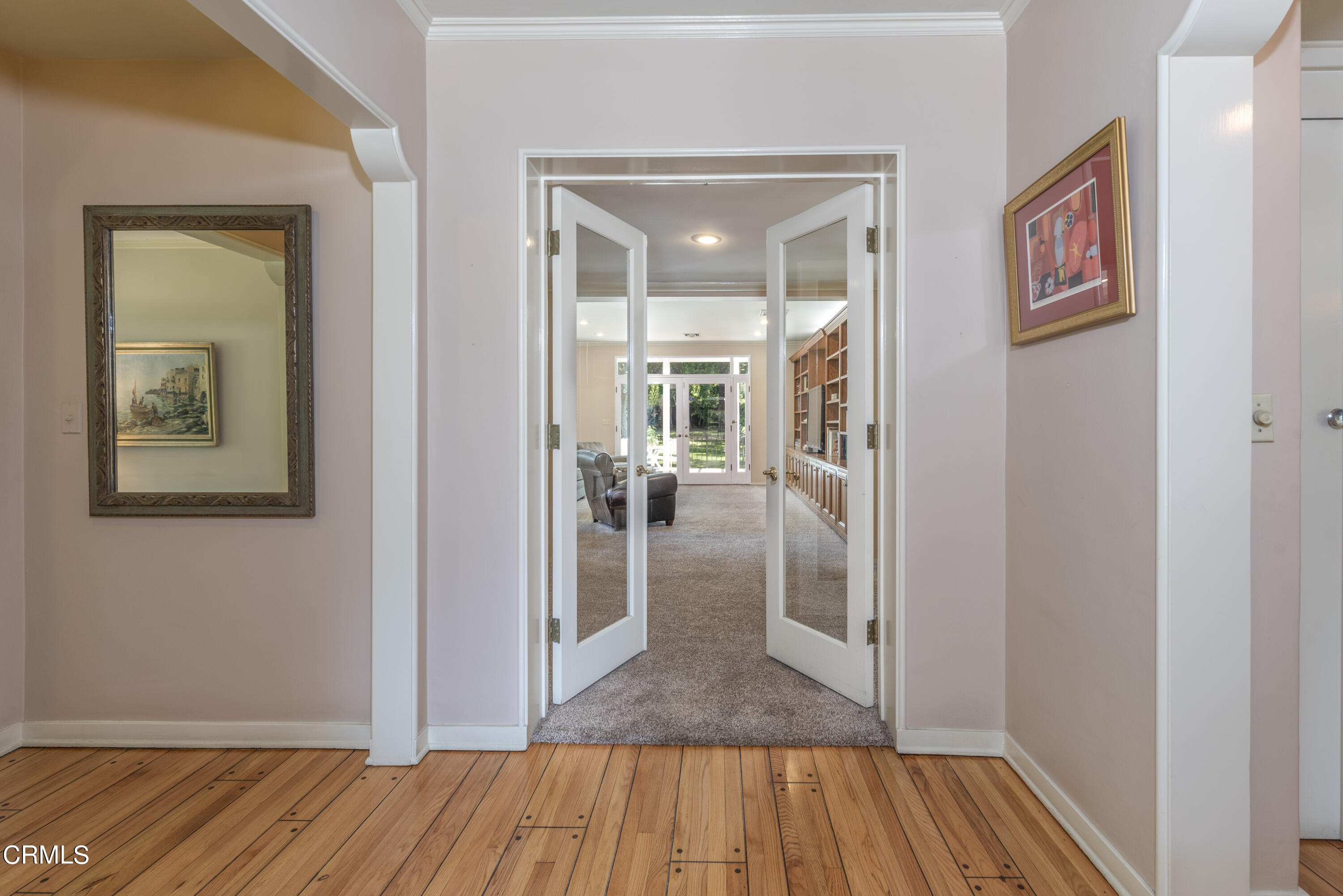 3287 Lombardy Road Pasadena, CA 91107 - Photo 22 of 59 a view of a hallway view with wooden floor and staircase