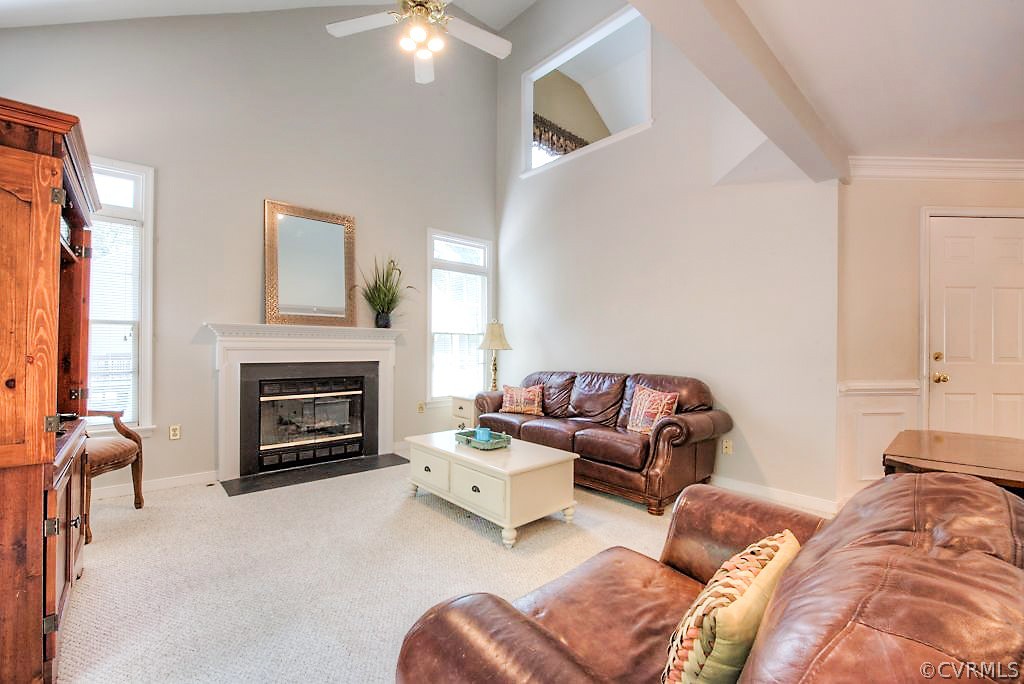 5405 Windy Ridge Drive Midlothian, VA 23112 - Photo 15 of 41 Family Room with Vaulted Ceilings & Fan