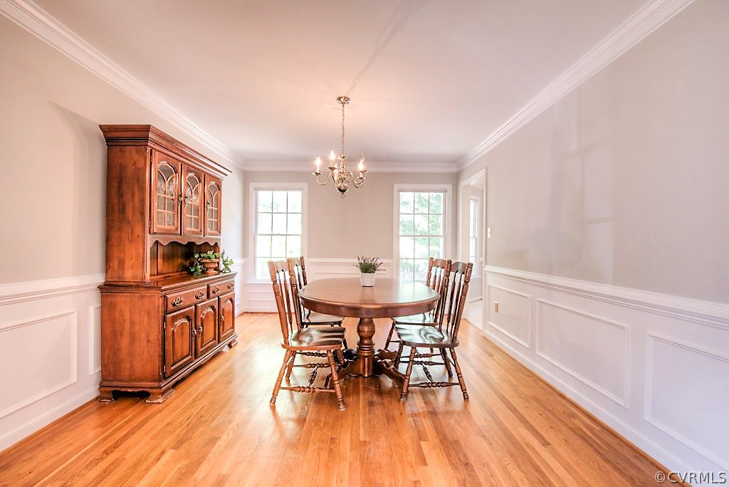 5405 Windy Ridge Drive Midlothian, VA 23112 - Photo 10 of 41 Freshly Painted Dining Room with Pewter Chandelier