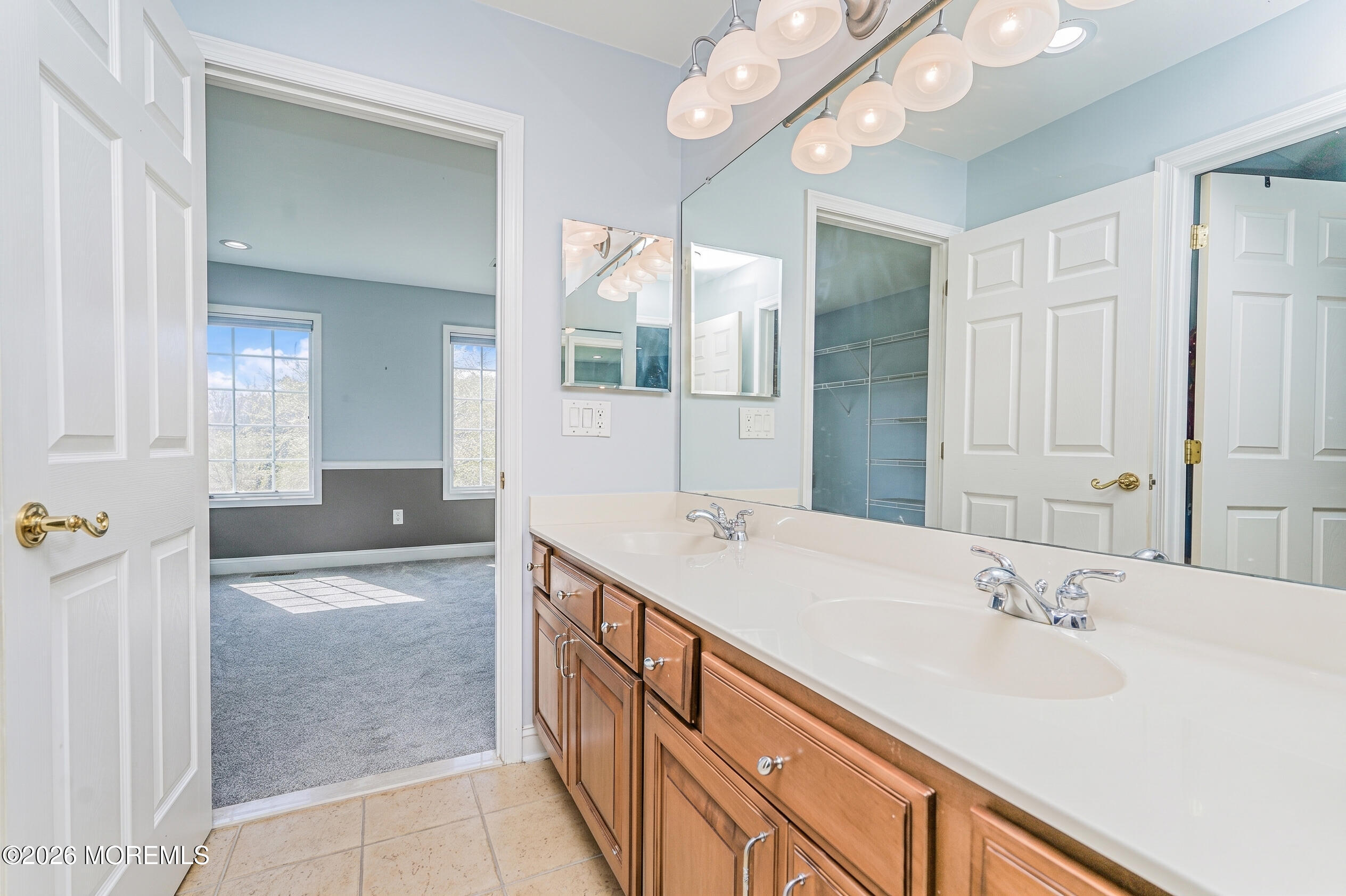 4 Wilson Boulevard Jackson, NJ 08527 - Photo 54 of 75 a bathroom with a sink a vanity a mirror and a shower