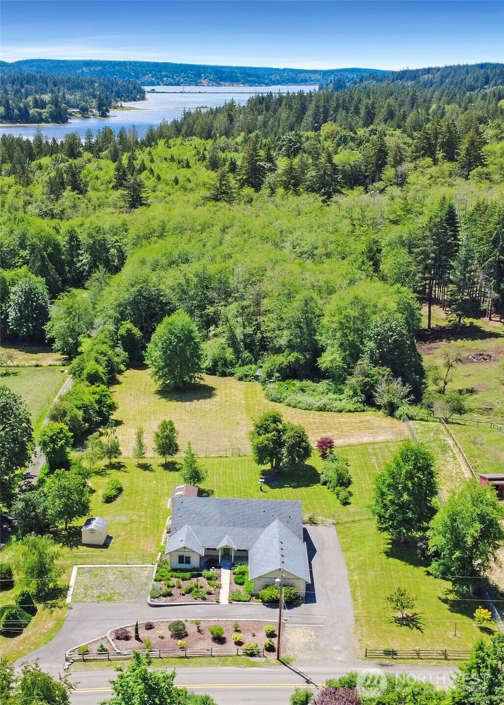 1450 Southeast Spruce Road Port Orchard, WA 98367 - Photo 36 of 39 an aerial view of a house with a yard