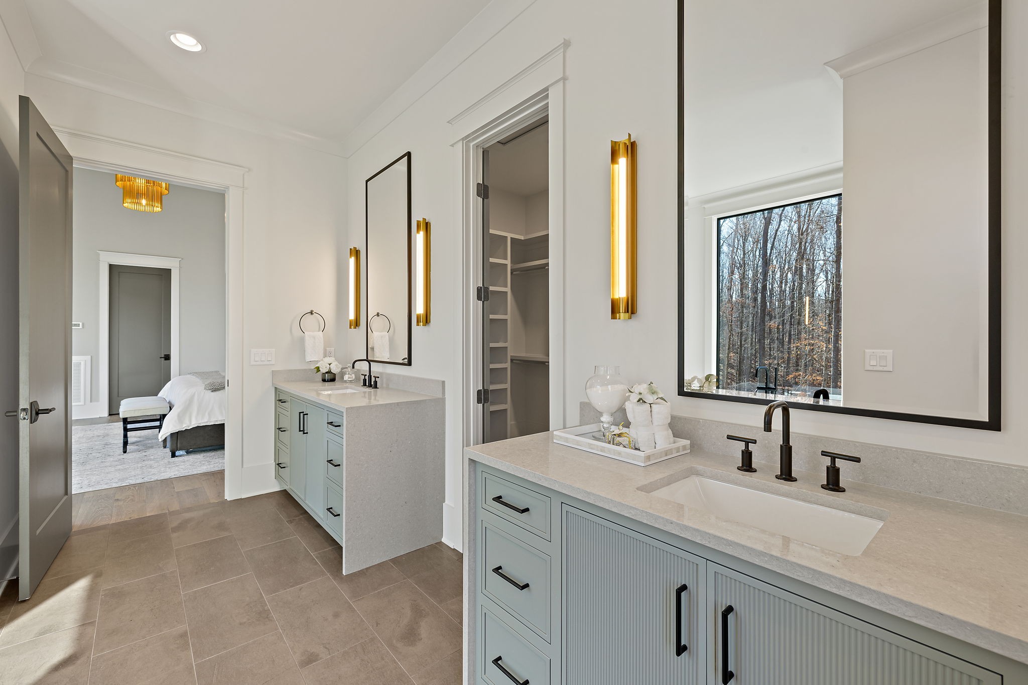5896 Pinewood Road Franklin, TN 37064 - Photo 39 of 66 a spacious bathroom with a double vanity sink mirror and next