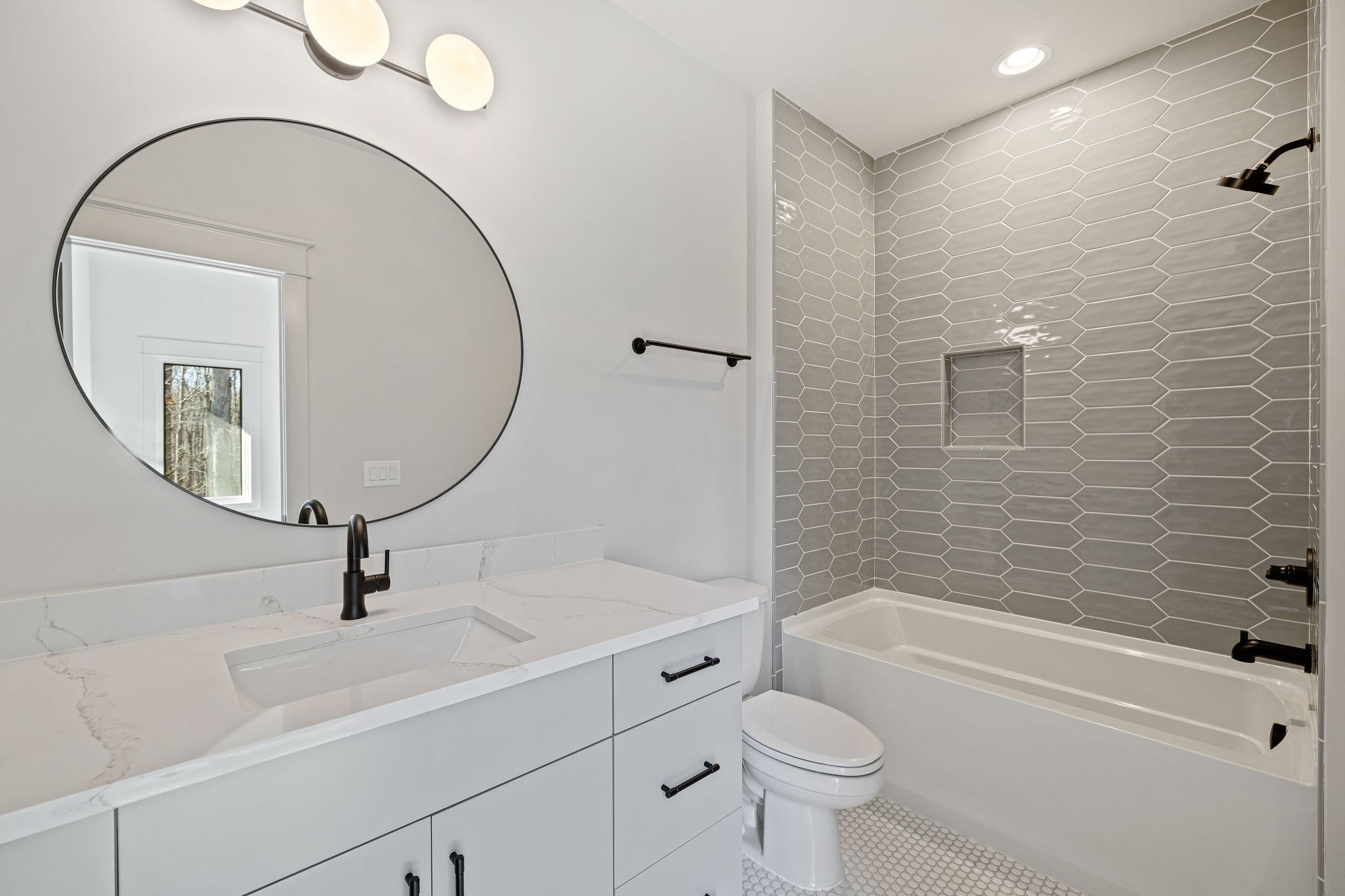 5896 Pinewood Road Franklin, TN 37064 - Photo 53 of 66 a bathroom with a sink a toilet and a mirror