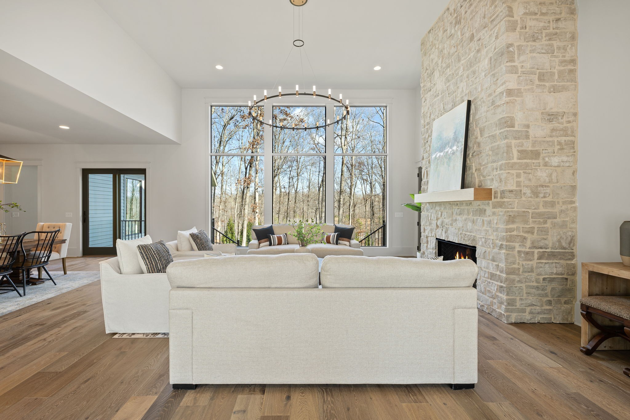 5896 Pinewood Road Franklin, TN 37064 - Photo 7 of 66 a living room with fireplace furniture and a large window