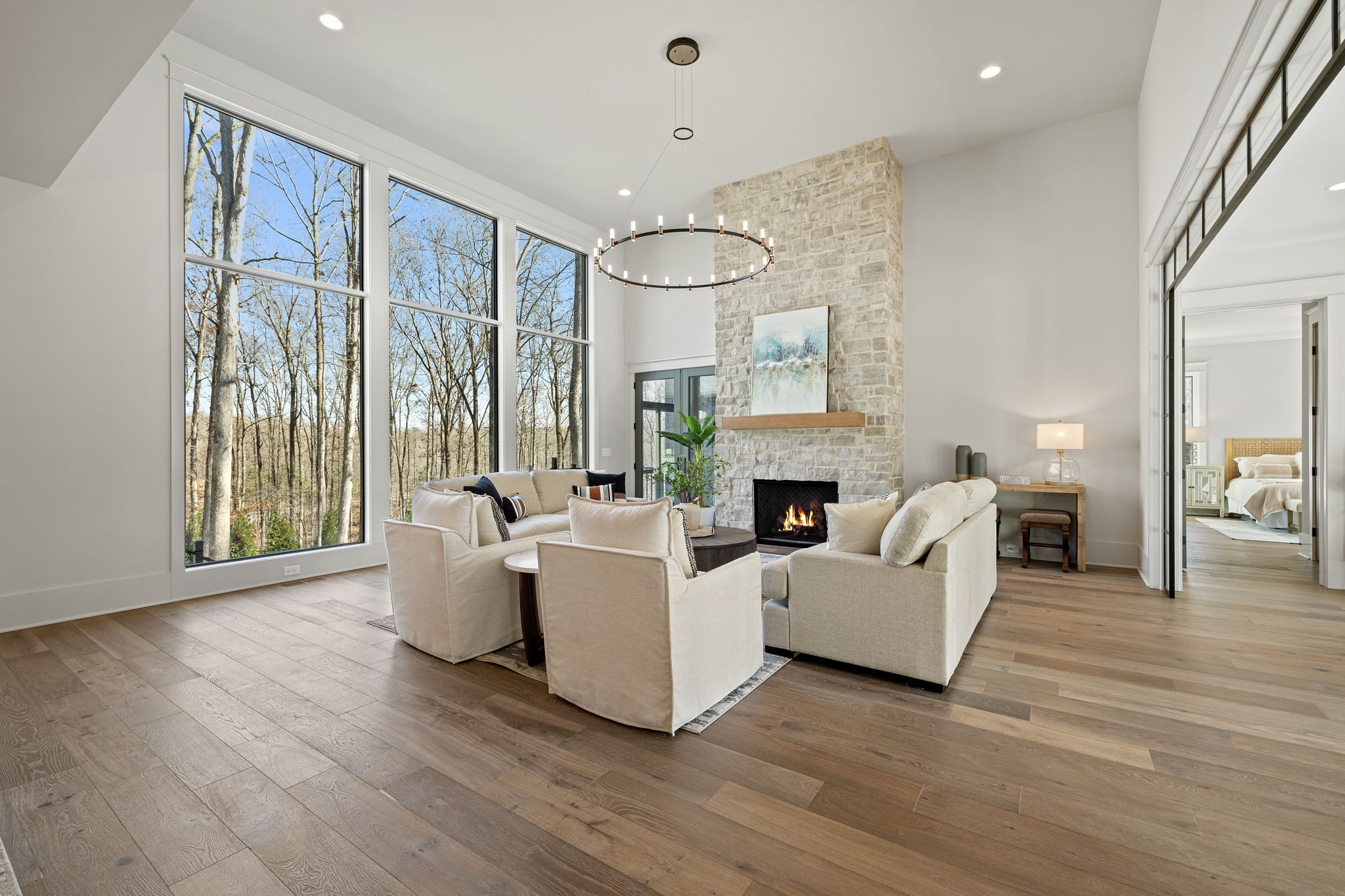 5896 Pinewood Road Franklin, TN 37064 - Photo 8 of 66 a living room with furniture and a fireplace