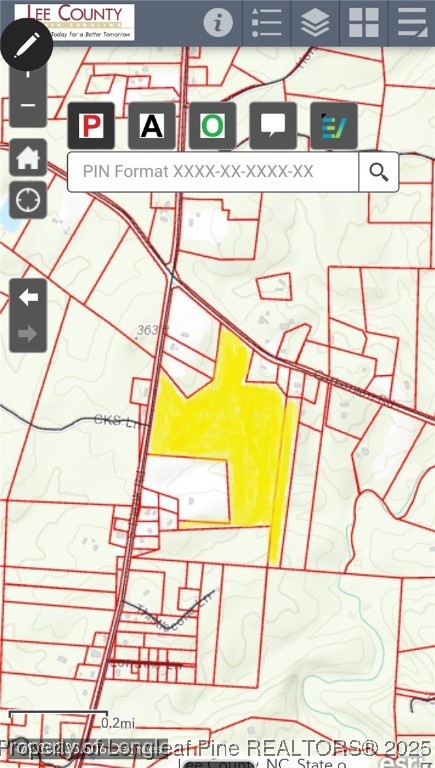 0 Carbonton Road Sanford, NC 27330 - Photo 5 of 12 Lee County GIS that shows both parcels that are being sold together.