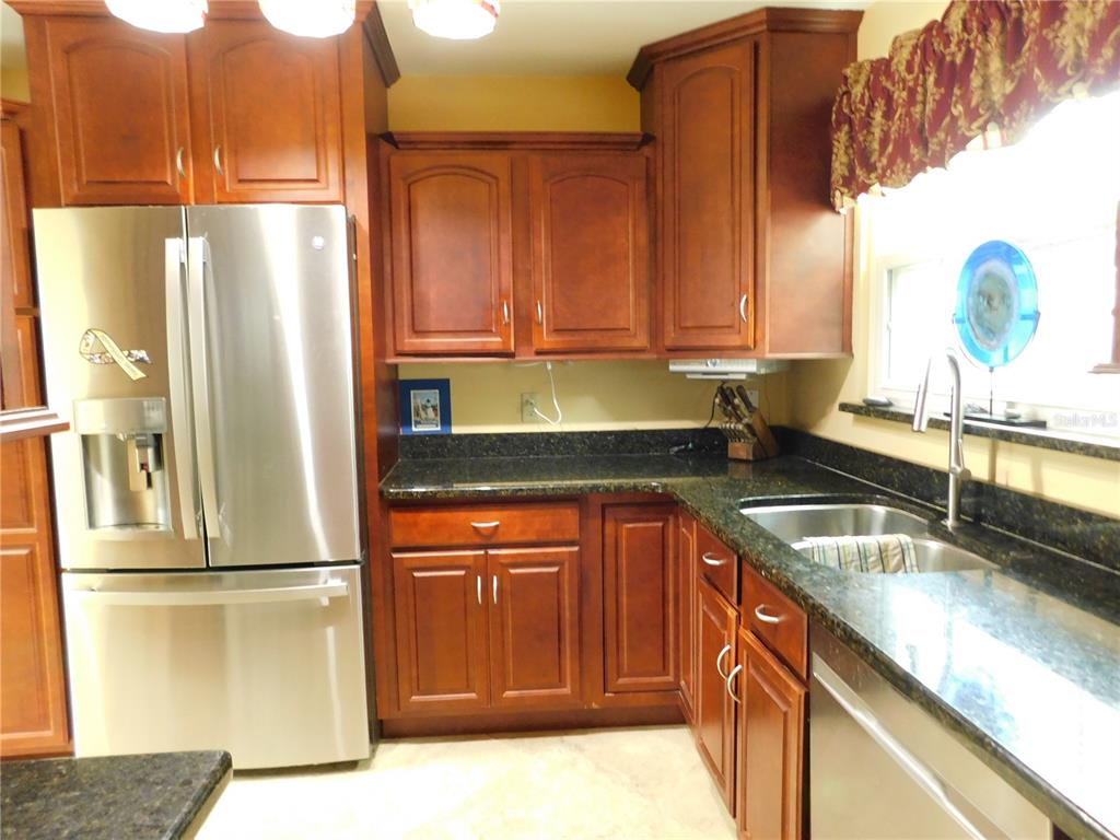 155 Marshall Street Safety Harbor, FL 34695 - Photo 8 of 62 a kitchen with stainless steel appliances granite countertop a refrigerator and a sink