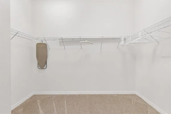 a view of small space with racks on the wall