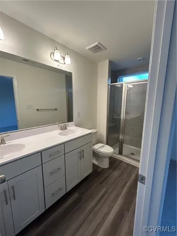 a view of a garden with an outdoor space