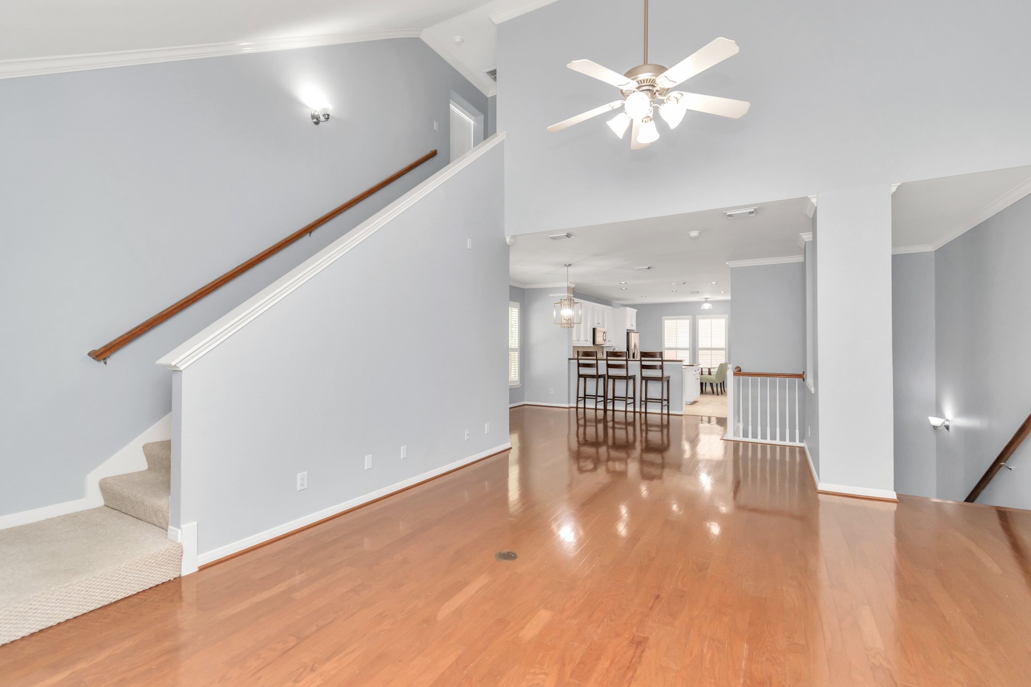 2901 West Dallas Street Houston, TX 77019 - Photo 12 of 39 a view of a livingroom with furniture wooden floor and a ceiling fan