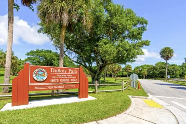 a view of swimming pool with a garden