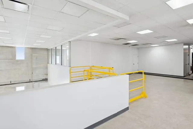 a storage room with sink