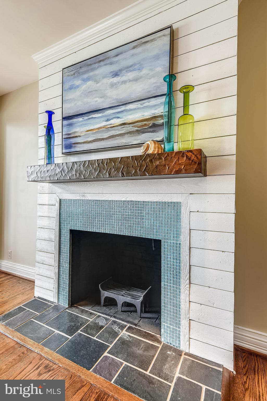 508 Tulip Road Annapolis, MD 21403 - Photo 10 of 61 Woodburning Fireplace with Reclaimed Wood Mantle