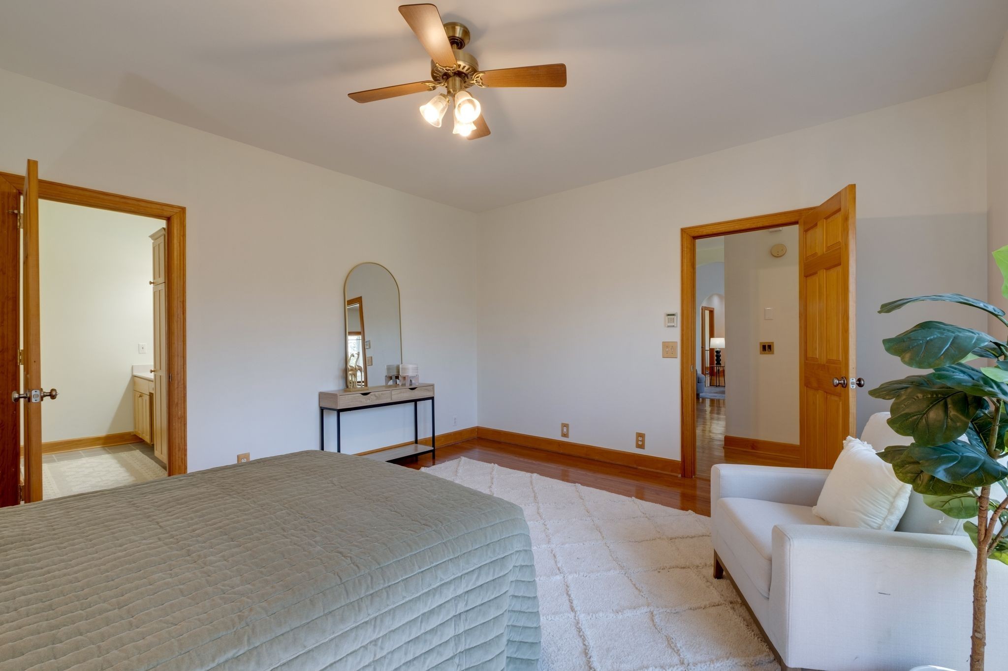 1249 White Road Bon Aqua, TN 37025 - Photo 23 of 60 a bedroom with a large bed and ceiling fan