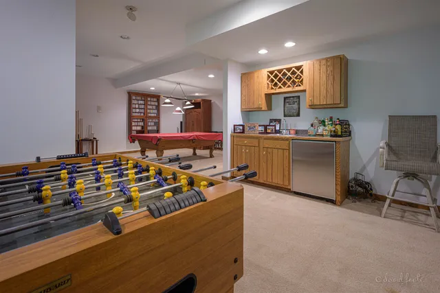 a large room with furniture