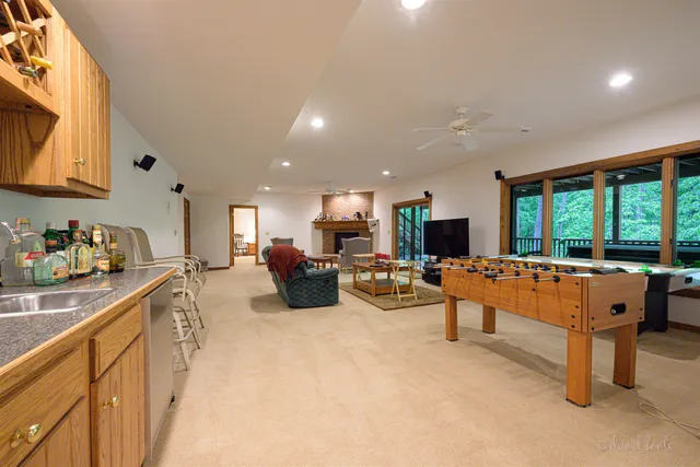 a very nice looking living room with a large window