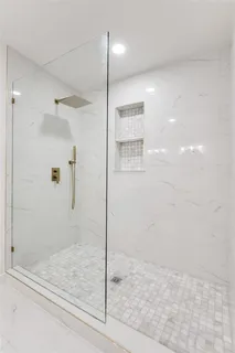 a bathroom with a shower