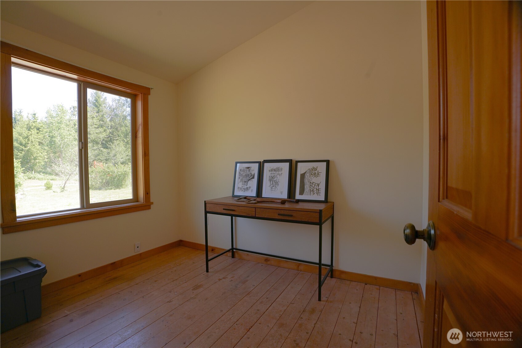 2904 Wildwood Road Quilcene, WA 98376 - Photo 8 of 39 a view of a workspace with wooden floor and a window