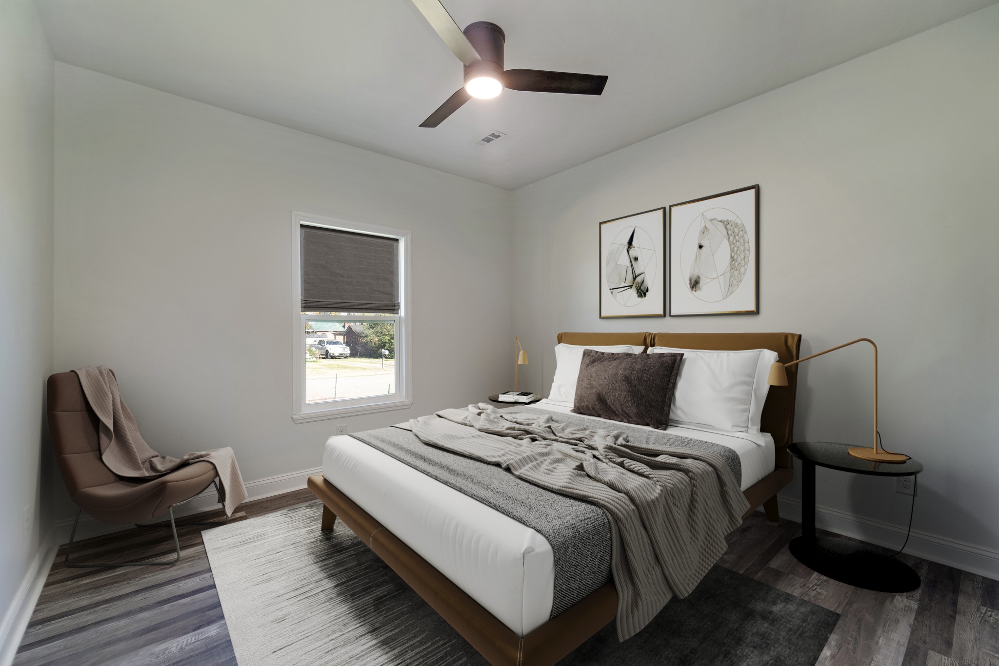 307 Wall Street Mount Pleasant, TN 38474 - Photo 20 of 33 a bedroom with a bed and a lamp