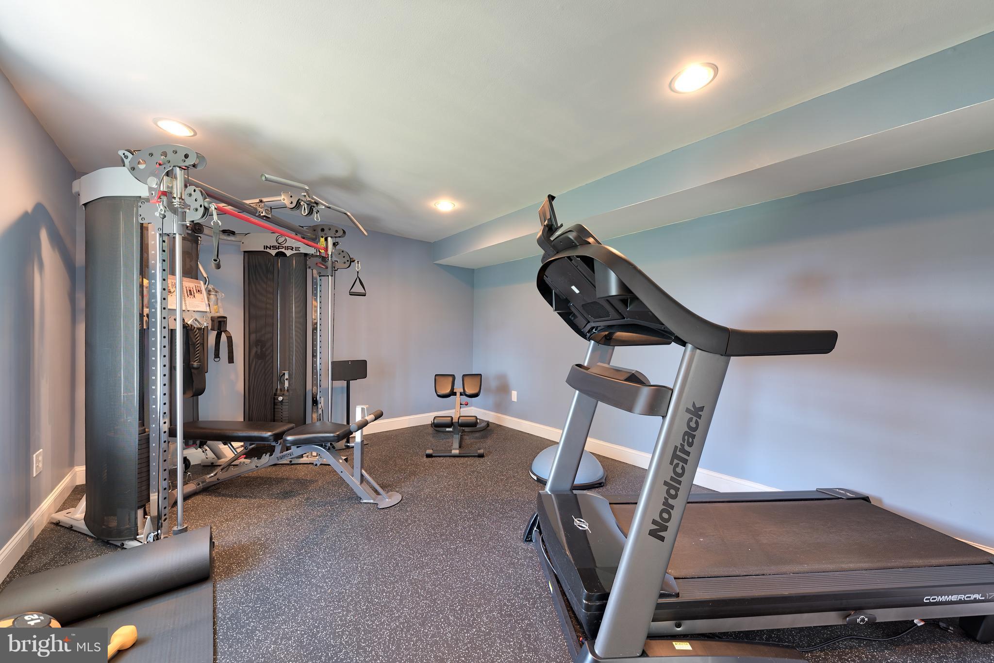 9231 Bretton Reef Road Baltimore, MD 21234 - Photo 23 of 30 Custom-Matted Floors in this Basement Gym Stunner