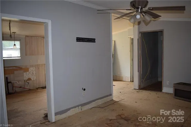 a view of a hallway with entryway