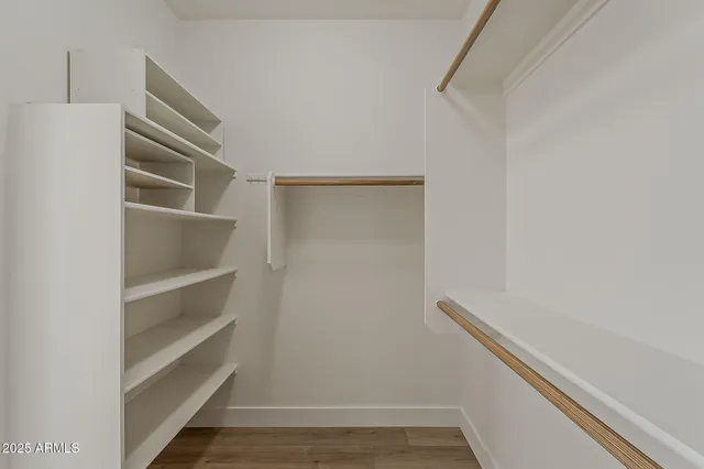 a view of small space with racks on the wall