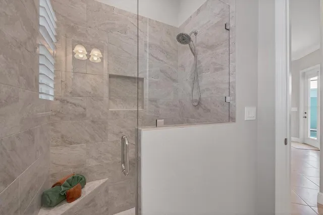 a bathroom with a shower