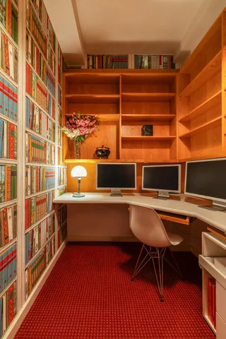 a living room with a couch and a coffee table