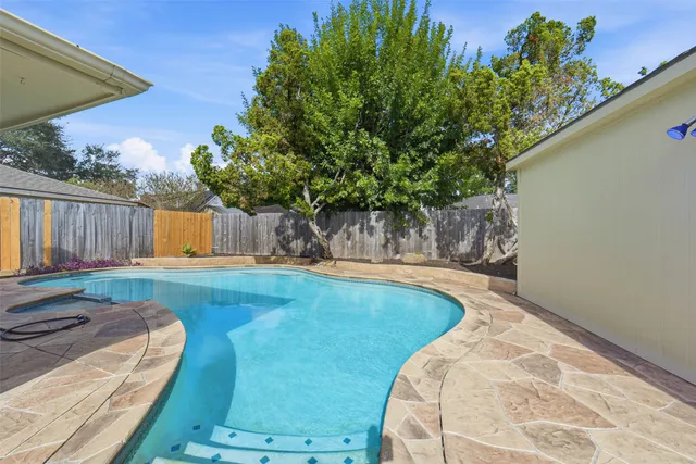 a building outdoor space with patio furniture