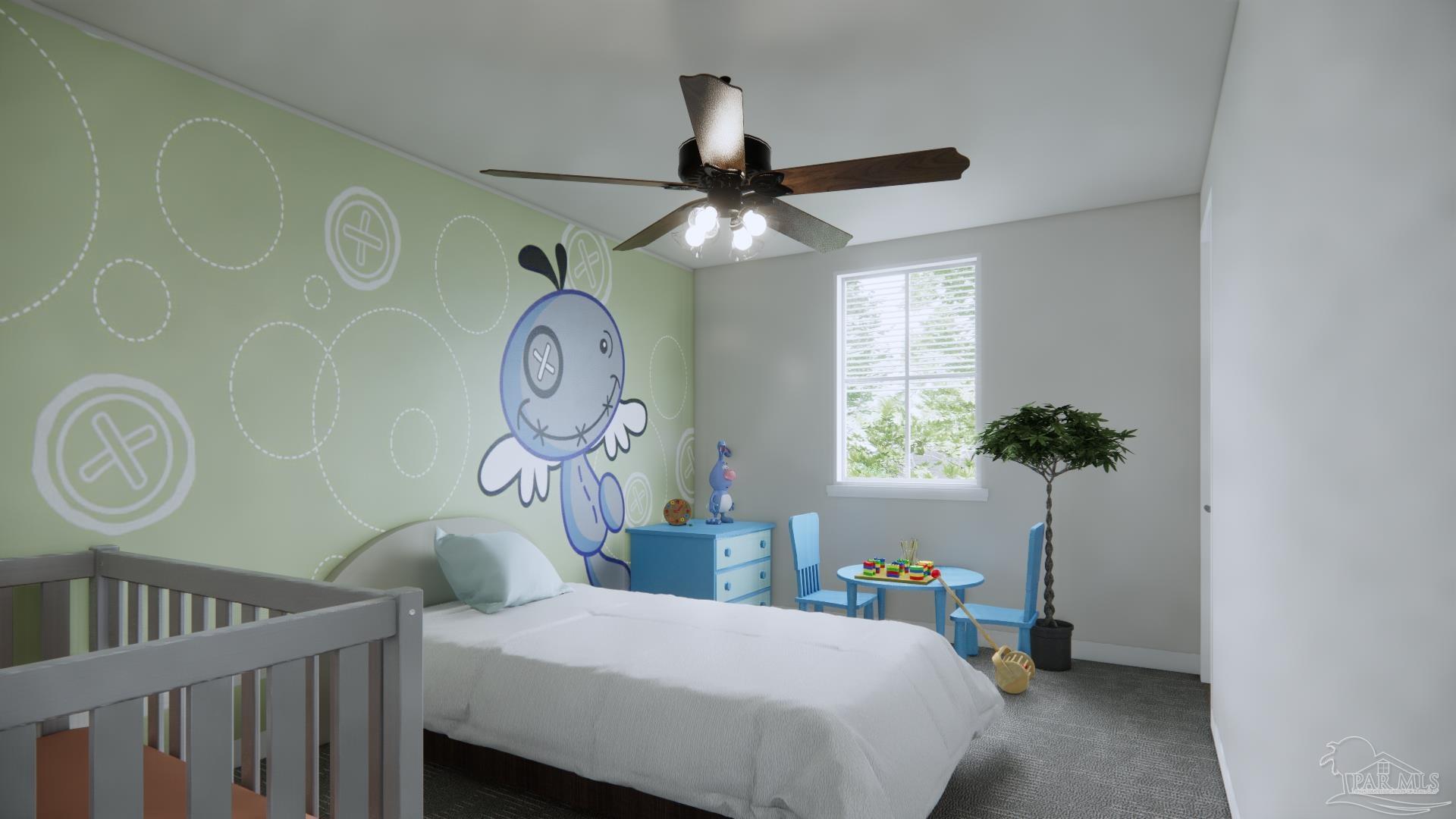 4388 Russell Elliott Road, Unit 37 Jay, FL 32565 - Photo 13 of 18 a bedroom with a bed a clock on the wall and a window